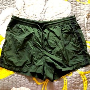 Olive green Athleta expedition short.